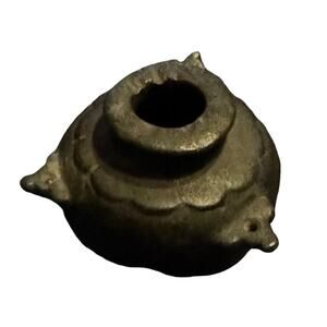 Brass Ink Well Pot Heavy Original Antique Old Hand Crafted Dip Pen No Lid